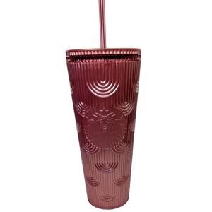 Starbucks Pink Shimmer Shell Mermaid Scales Tumbler 24oz-NEW!